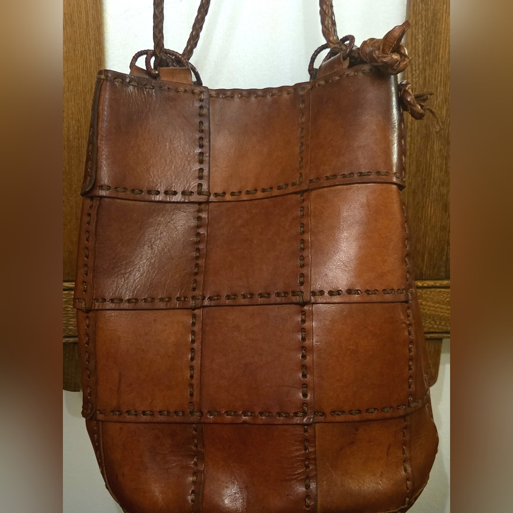 Vintage Ellepi Leather Boho Hobo Bag - Large